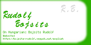 rudolf bojsits business card